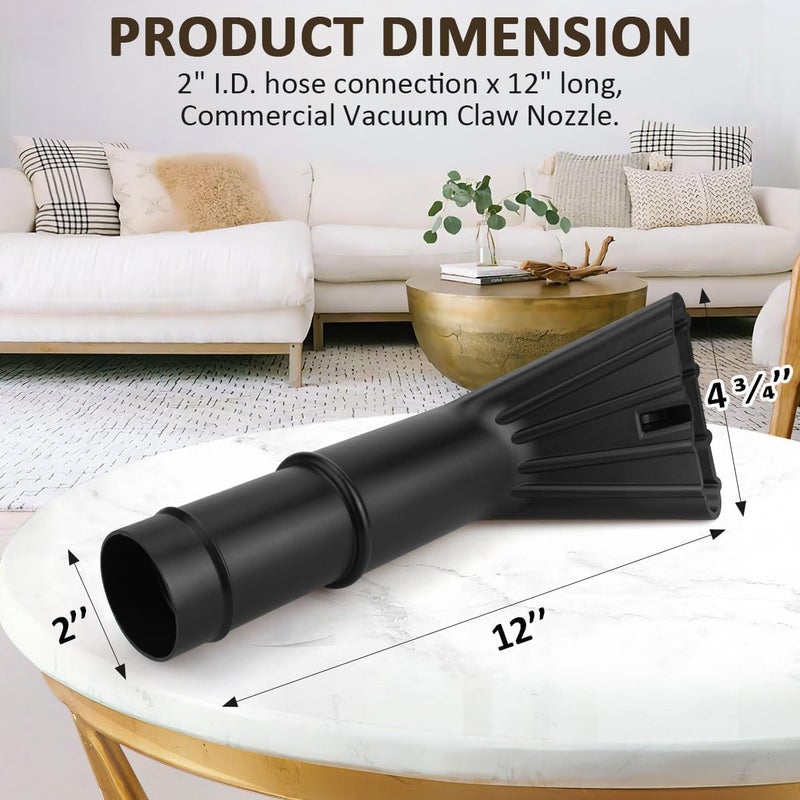 Eagleggo Vacuum Claw Nozzle 2" x 12" for Wet/Dry Utility Shop Vac Cleaning Auto Car Cars RV's Home Claw Nozzle SCN2 - Image 2
